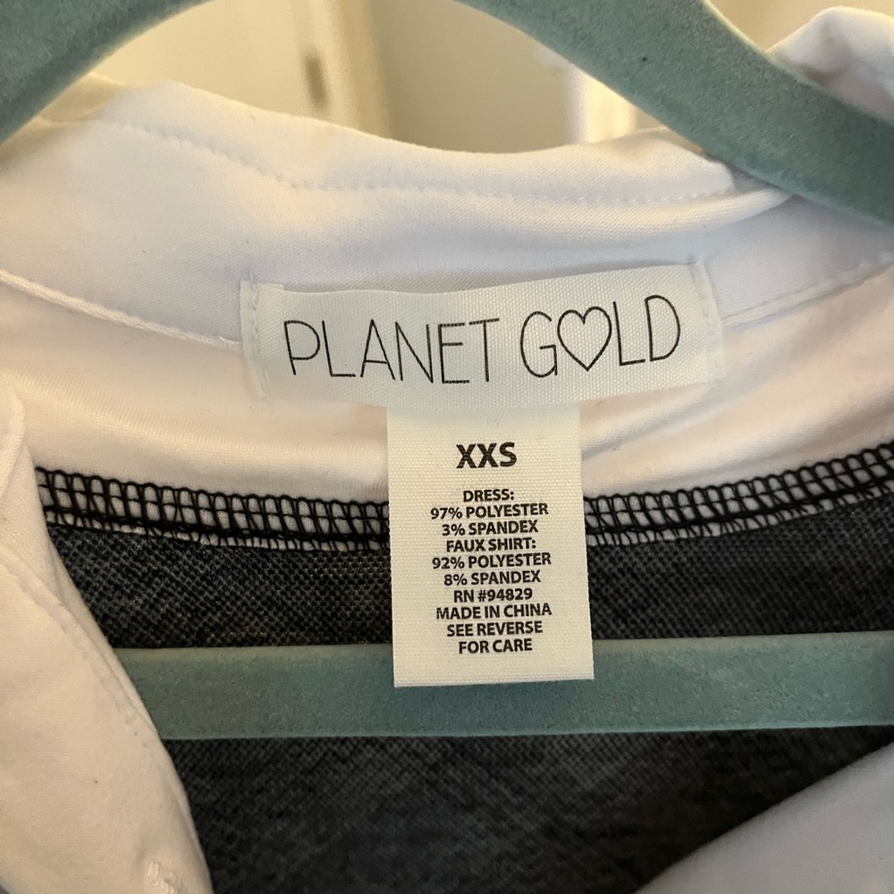 planet gold black and white checkered dress